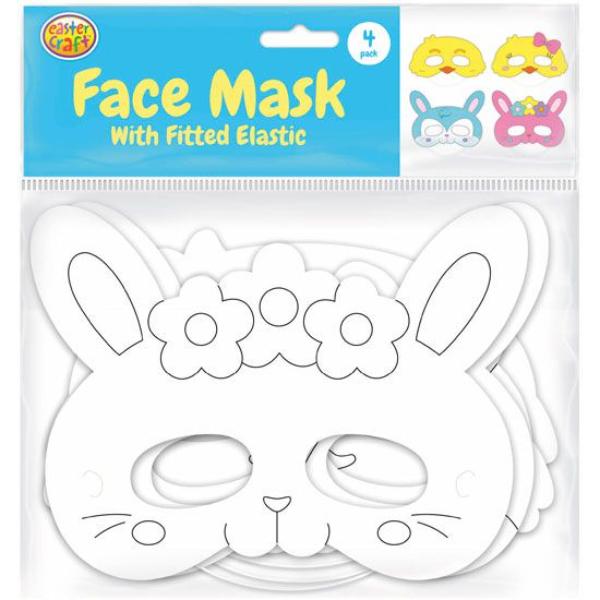 4 Pack Easter Cardstock Masks With Elastic