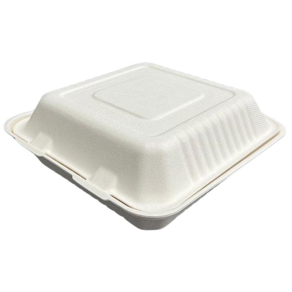 20 Pack Eco Friendly Zafpack Sugarcane Clamshell - 23.5cm x 23cm x 5cm