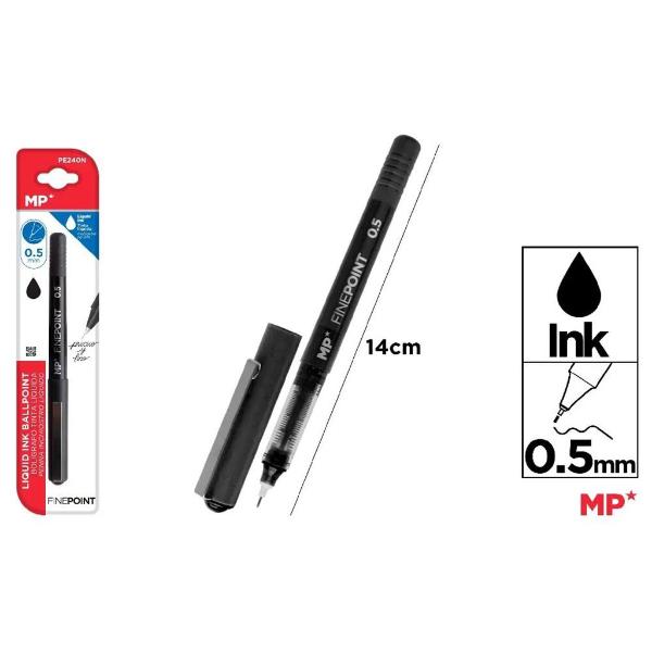 Black Liquid Ink Needle Point Pen - 0.5mm
