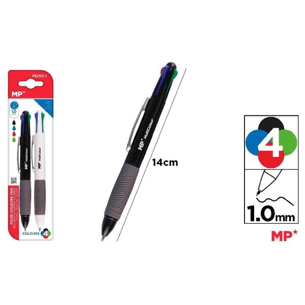 4 Colours Ballpoint Pen - 2 Pack