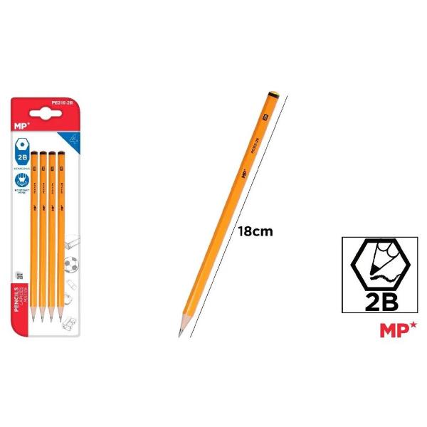 4 Pack 2B Graphite Pencil Set