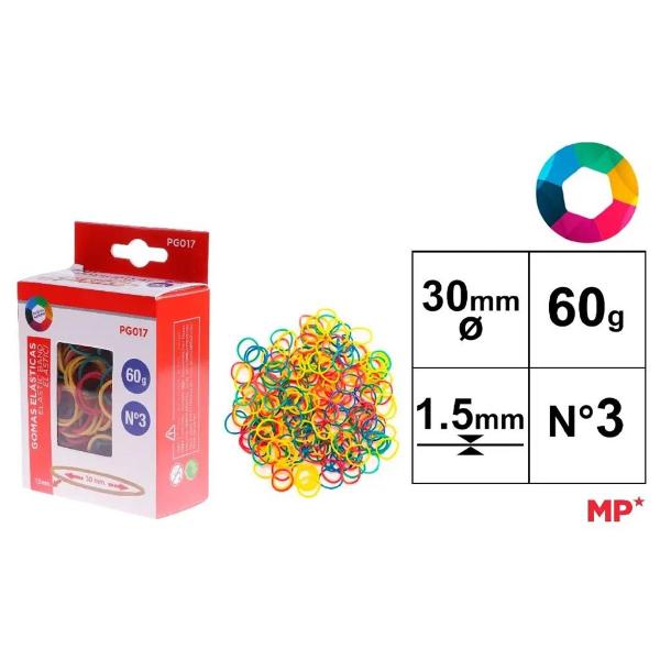 30mm Colourful Elastic Bands - 60g