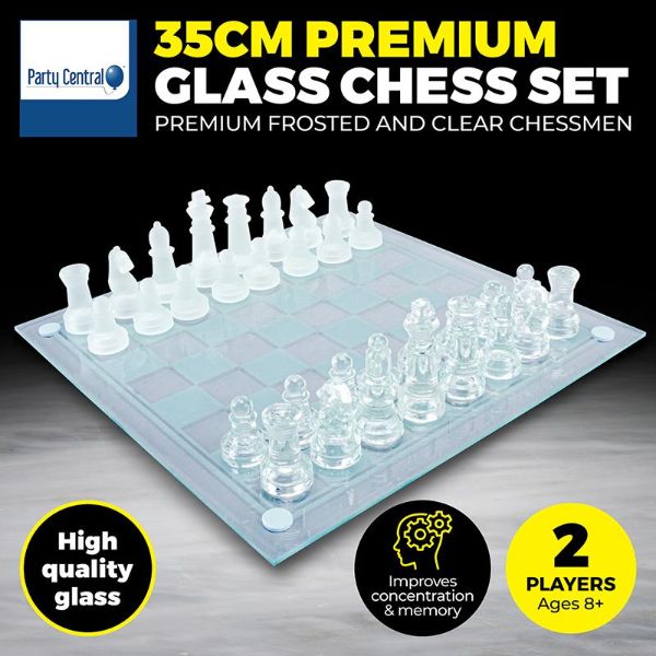 Premium Glass Chess Set Box - 35cm x 35cm