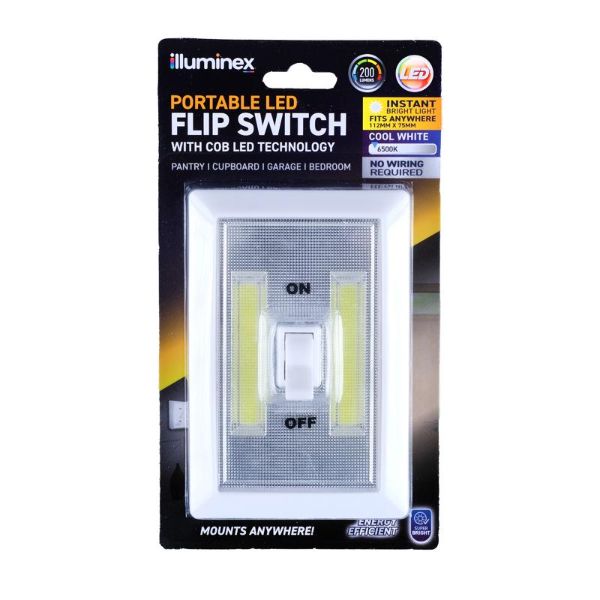Illuminex Battery Operated Portable LED Flip Switch