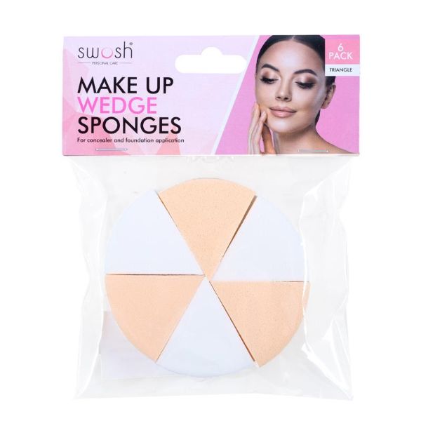 6 Pack Swosh Make Up Wedge Sponges