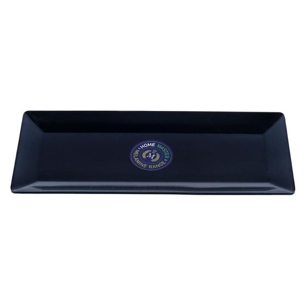 Melamine Rectangular Black Platter Tray - 35cm x 15cm x 1.5cm