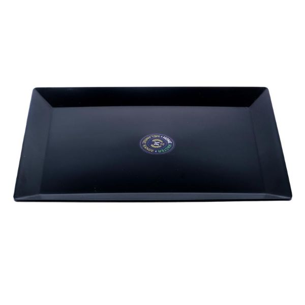 Melamine Black Rectangular Platter Tray - 40cm x 30cm x 2.5cm