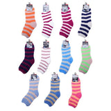 Load image into Gallery viewer, 12 Pack Womens Stripes Microfibre Socks
