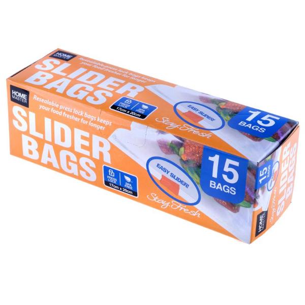 15 Pack Slider Bags - 17cm x 20cm