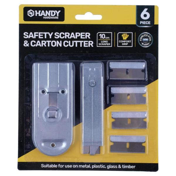 Safety Scraper & Carton Cutter With 4 Blades