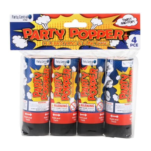 4 Pack Party Popper - 11cm