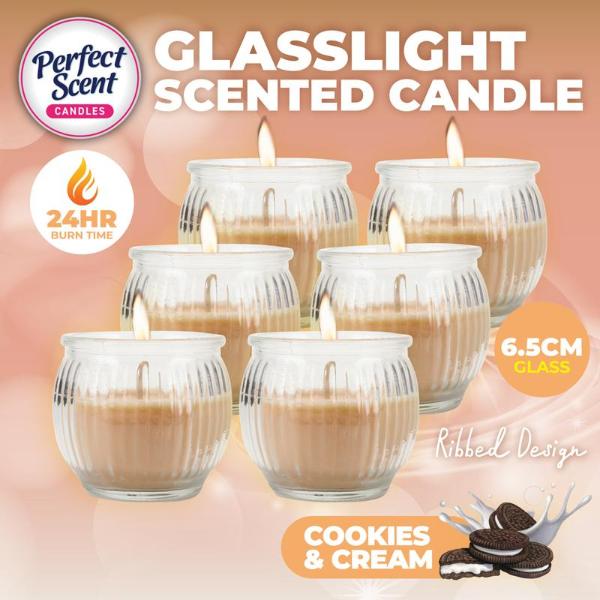 Candle Glasslight Scented 6.5cm Cookies & Cream