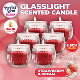 Load image into Gallery viewer, Candle Glasslight Scented 6.5cm Strawberry &amp; Cream
