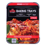 Load image into Gallery viewer, 5 Pack Foil Baking Trays With Lids - 32cm x 23cm x 6cm
