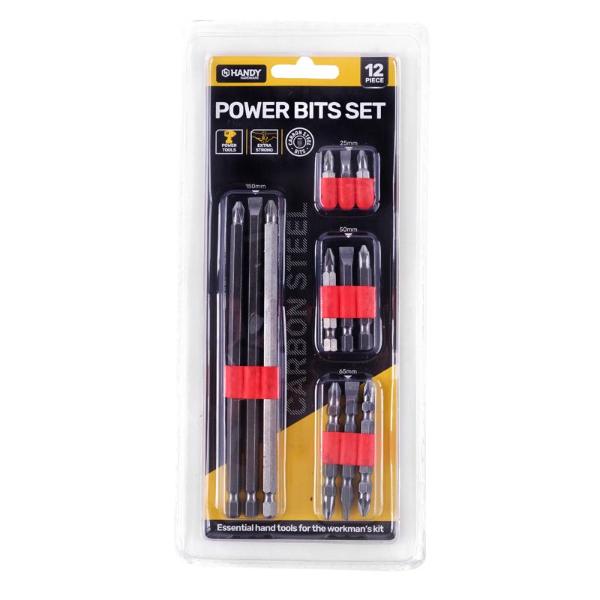 Assorted Tool Accessories Carbon Steel Power Bits - 2.5cm x 15cm