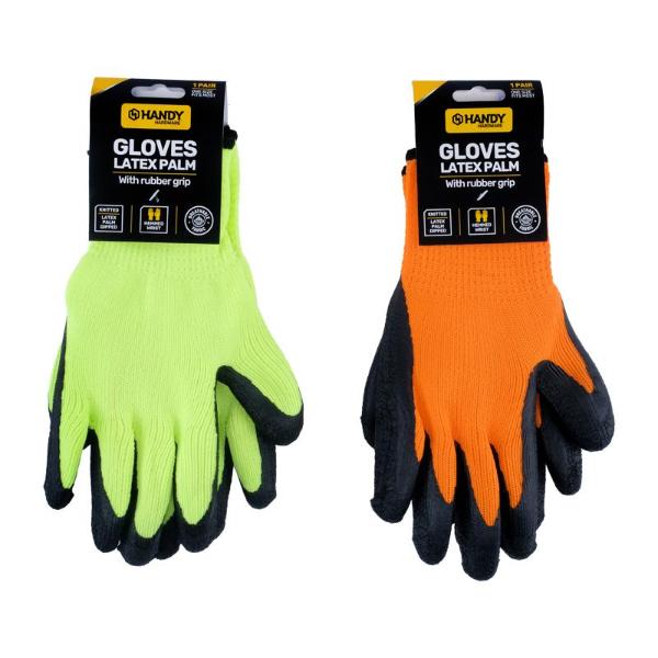 Fluro Working Gloves With Black Palm Grip - OSFM