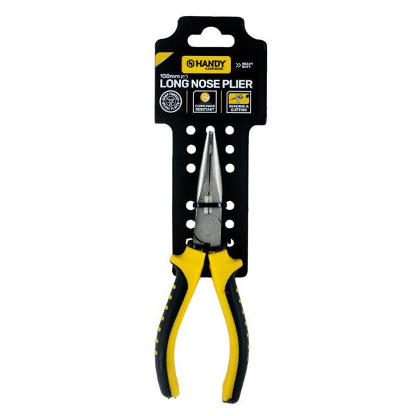 Premium Black & Yellow Long Nose Comfort Grip Handle Plier - 1.5cm