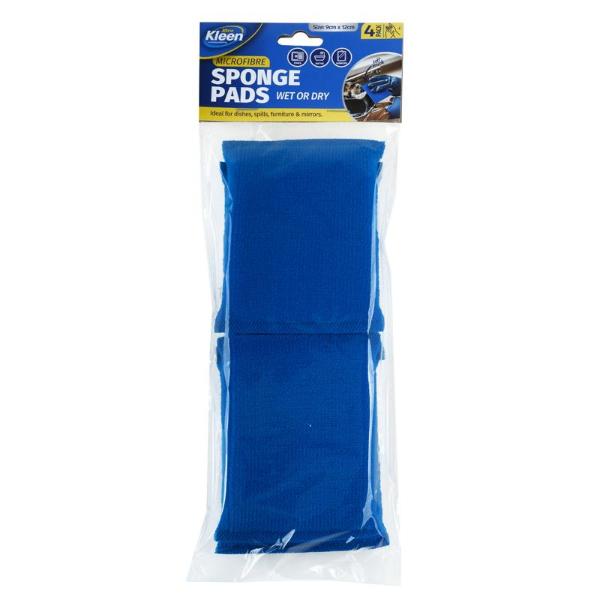 4 Pack Microfibre Sponge Pad - 9cm x 12cm