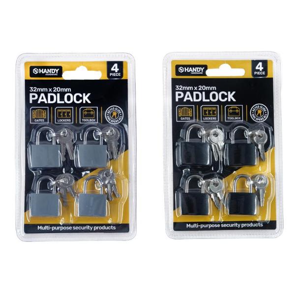 4 Pack Keyed Padlock - 2cm