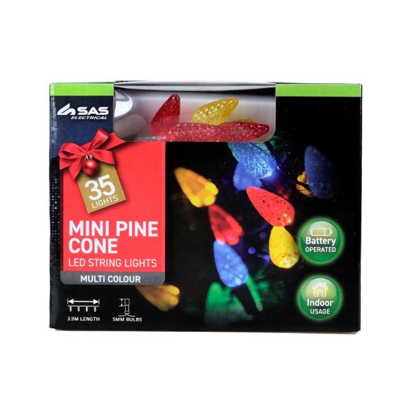 35 Multicolour Led Mini Pine Cone String Lights