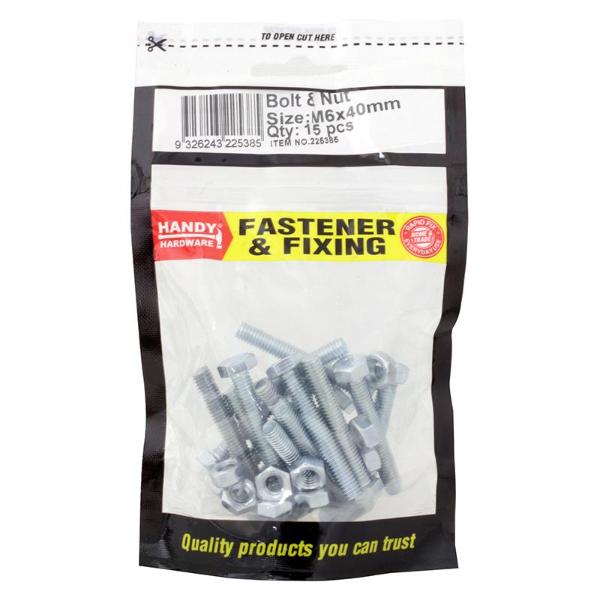 15 Pack Bag Of Bolt & Nut