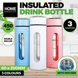 Load image into Gallery viewer, Insulated Travel Bottle With Infuser Glass - 450ml
