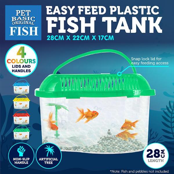 Artificial Flower Plastic Fish Tank - 28cm x 22cm x 17cm