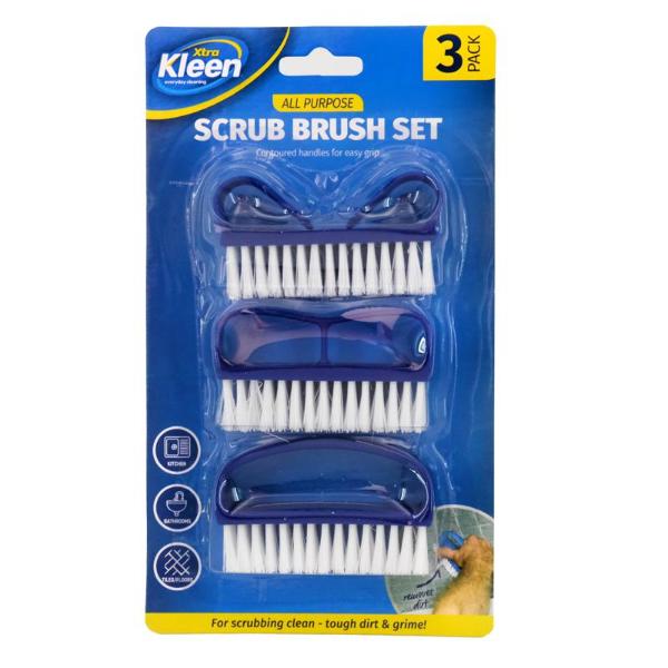 3 Pack All Purpose Scrub Brush Set