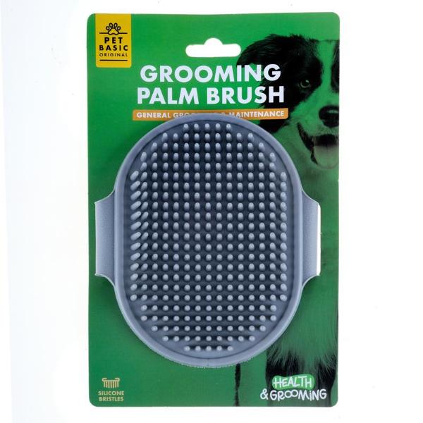 Grey Dog Grooming Palm Brush