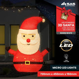 Load image into Gallery viewer, Warm White Led 3D Christmas Decoration Santa - 72cm x 45cm
