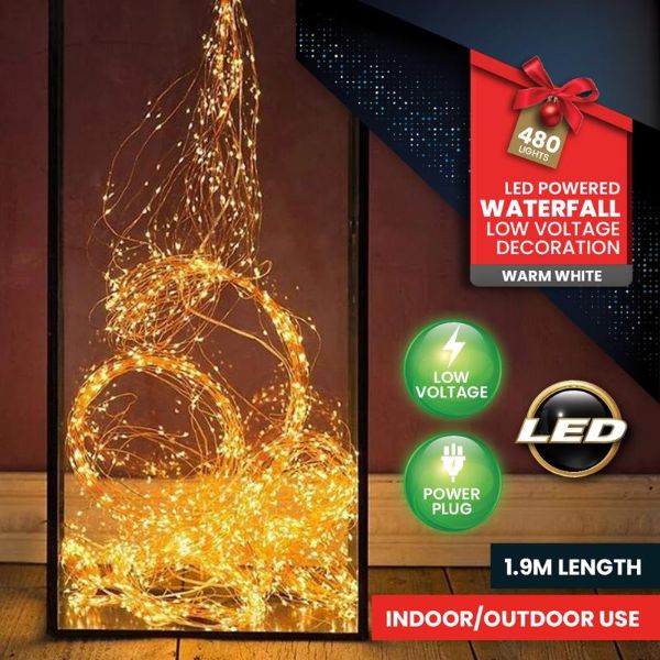 Warm White Led Waterfall Strands - 190cm