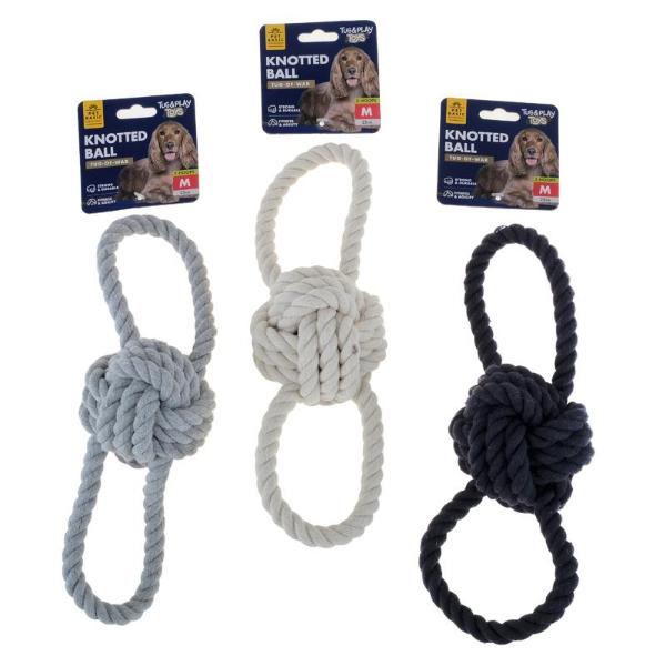 Rope Toy Double Loop Medium 24cm x 8.3cm Assorted Colours | The Base ...