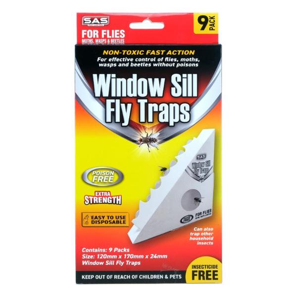 9 Pack Window Fly Glue Trap - 12cm x 17cm x 2.2cm
