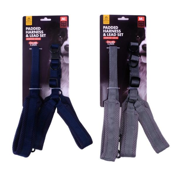 Medium Dog Padded Harness & Lead Set - 45cm x 65cm x 2.5cm