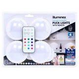 Load image into Gallery viewer, 4 Pack Illuminex Battery Operated Puck Lights With Remote Control
