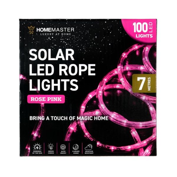 Rose Pink Led Solar Rope Light - 700cm
