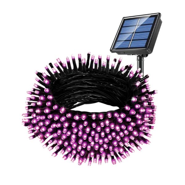 Pink Led Solar Weather Resistant Fairy Lights - 19.5m