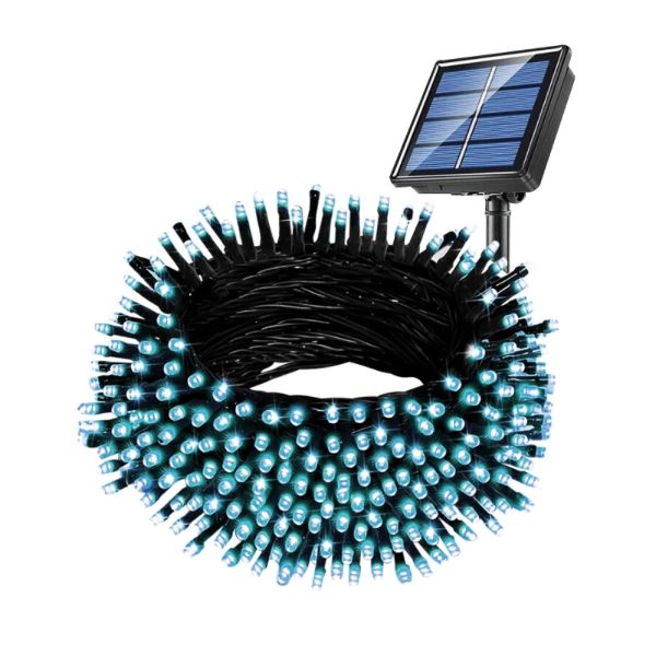 Blue Led Solar Weather Resistant Fairy Lights - 19.5m