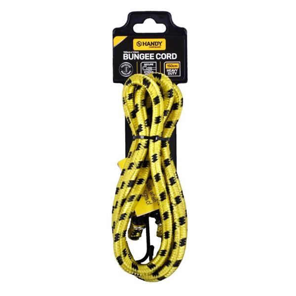 Yellow & Black Heavy Duty Bungee Cord - 150cm x 1.2cm