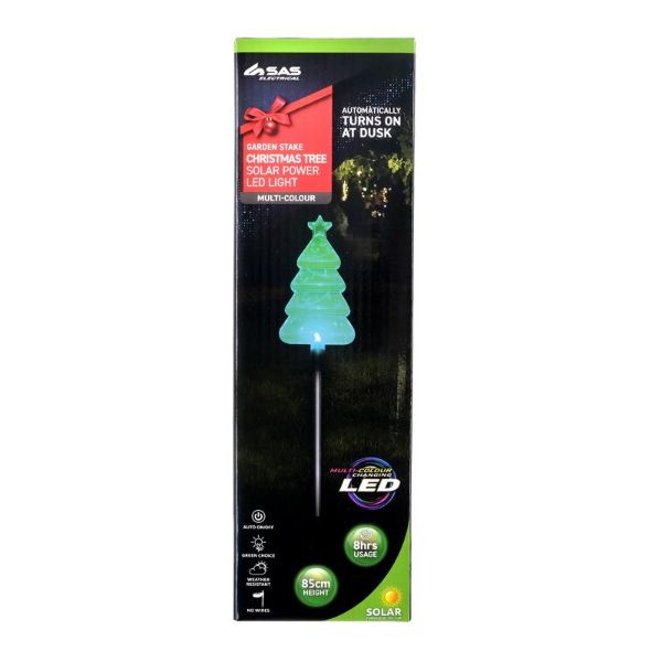 Colour Changing Led Solar Light Christmas Tree Stake - 7.5cm x 88cm