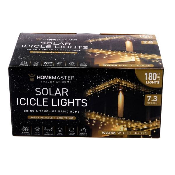 Warm White Led Icicle Shape Solar Light - 730cm