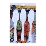 Load image into Gallery viewer, 24 Pack White Premium Reusable Spoon - 18cm
