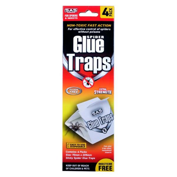 4 Pack White & Clear Spider Glue Trap - 7cm x 20cm
