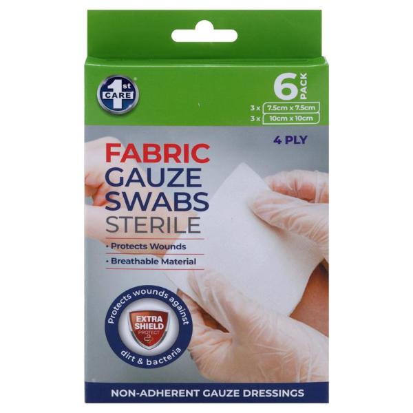6 Pack Fabric Gauze Dressing Swab Non Adhesive Sterile