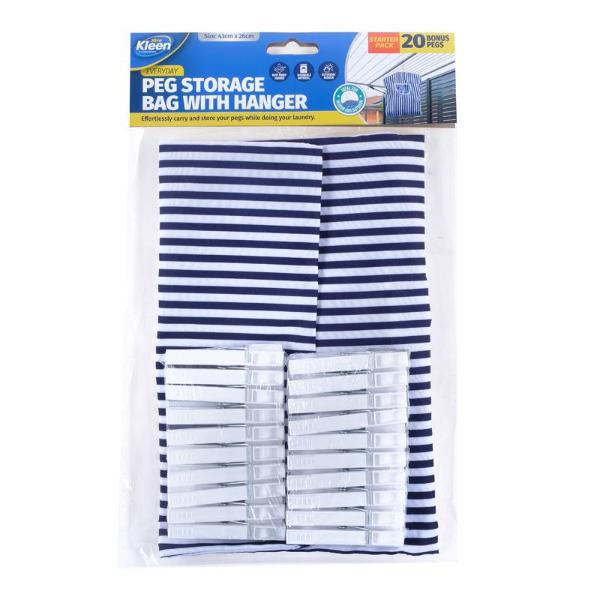 Peg Bag Storage Hanger With Bonus 20 Pegs