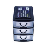 Load image into Gallery viewer, Small Black With Transparent Front 3 Drawer Storage - 13cm x 8.2cm x 11.7cm
