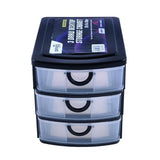 Load image into Gallery viewer, Medium Black With Transparent Front 3 Drawer Storage - 19cm x 14cm x 16cm
