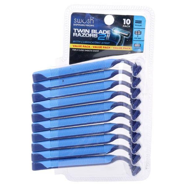 10 Pack Mens Lubricating Strip 2 Blade Razor