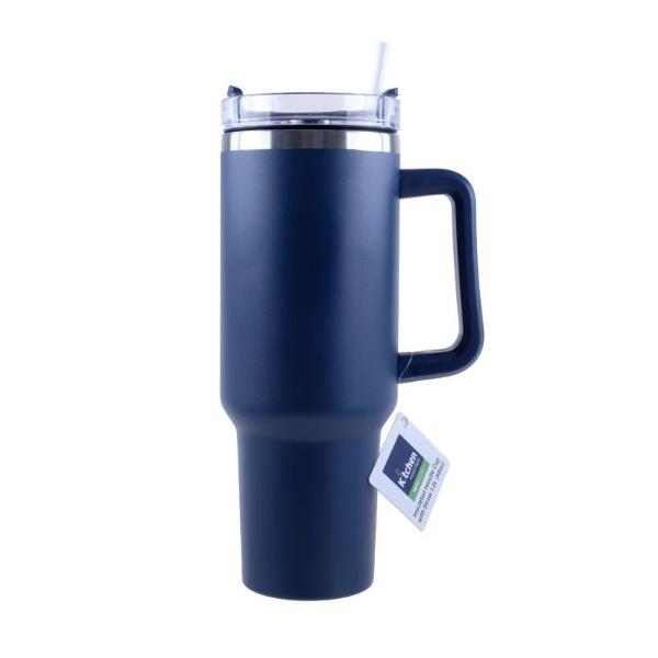 Insulated Handle Cup With Straw - 1.2L