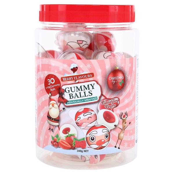 30 Pack Berry Flavour Candy Gummy Balls - 300g